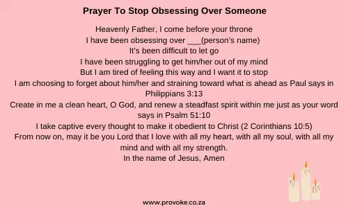 Prayer to stop obsessing over someone