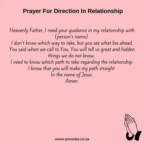 Prayer for direction in relationship