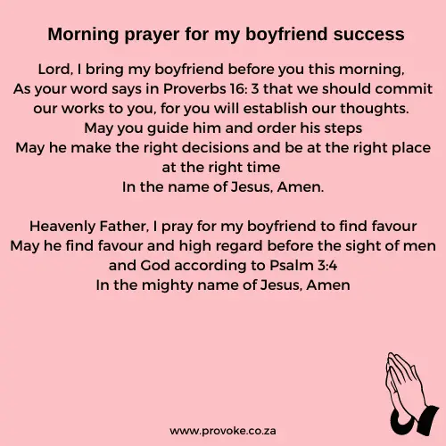 Morning prayer for my boyfriend success