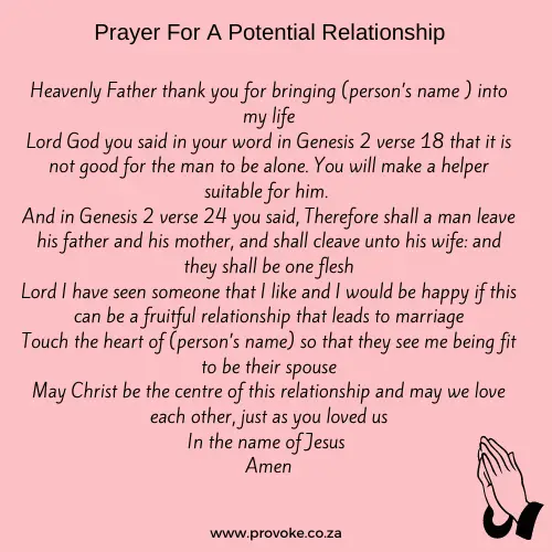 How do you pray for a potential relationship?