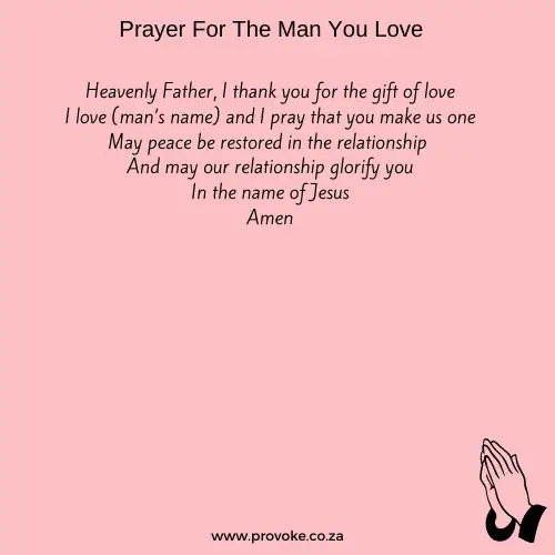 How do you pray for the man you love?