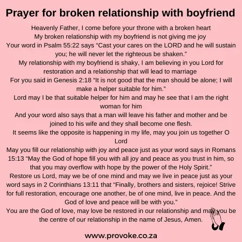 prayer for broken relationship with boyfriend