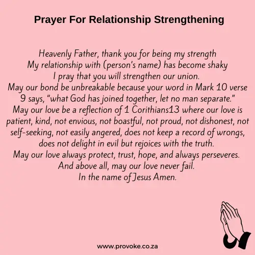 Prayer for Relationship strengthening 