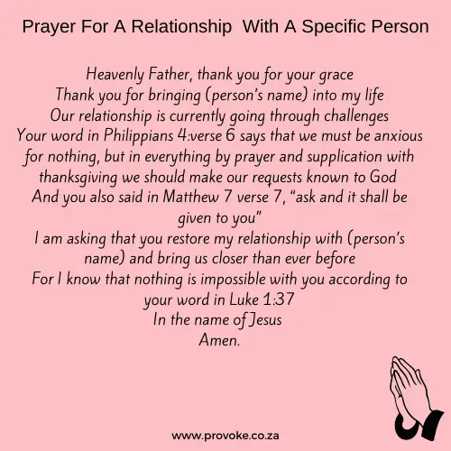 prayer for a relationship with a specific person