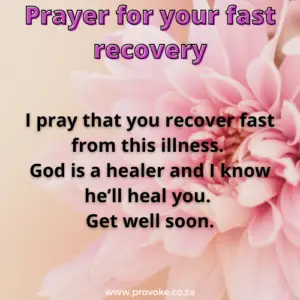 Prayer for your fast recovery