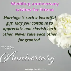 Wedding anniversary wishes for friend