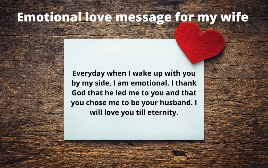Emotional love message for my wife