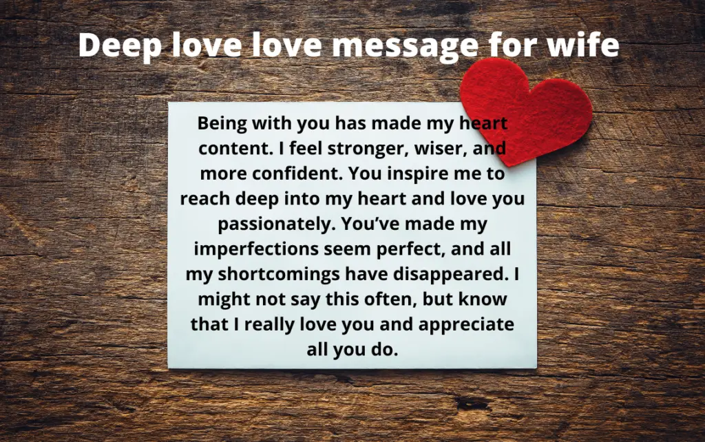 Deep love love message for wife
