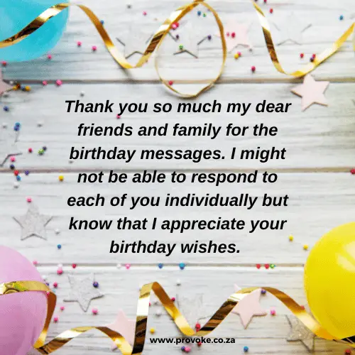 50 Best Thank You Birthday Message To God Family And Friends - PROVOKE