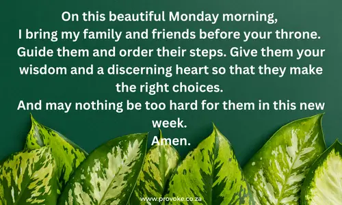 Monday Morning Prayer For Family And Friends