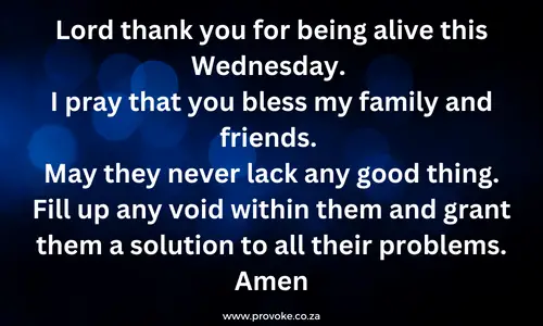 Wednesday Morning Prayer For Family And Friends 