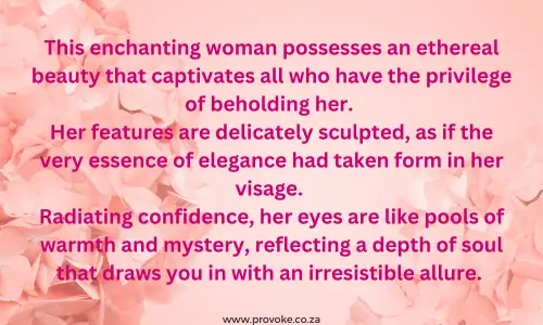 Paragraph Describing A Beautiful Woman